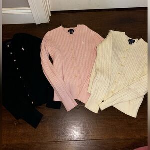 Ralph Lauren Classic Cable Knit Cardigan Lot- size Lg 12/14